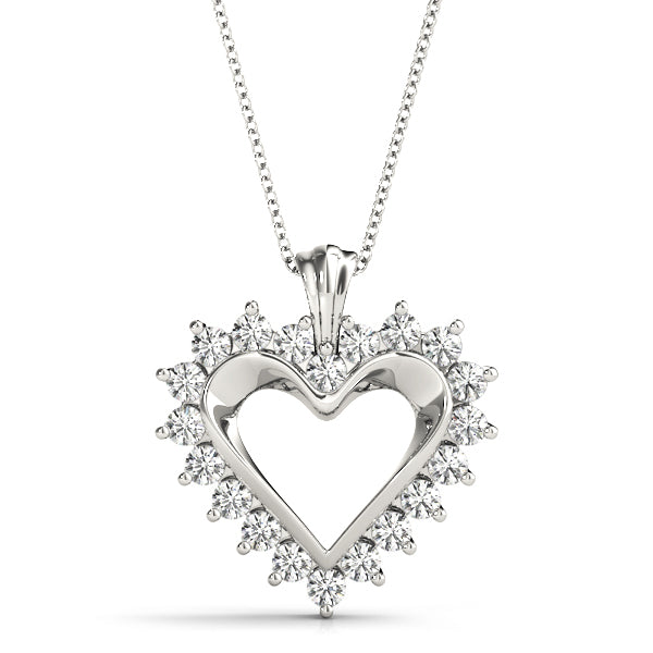 White Gold Lab Diamond Heart Pendant