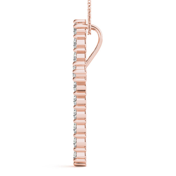 Rose Gold Diamond Cross Pendant | Religious Jewelry