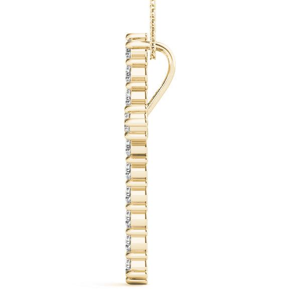 Diamond Religious Cross Pendant - 14K Yellow Gold