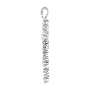 14K White Gold Diamond Cross Pendant Jewelry