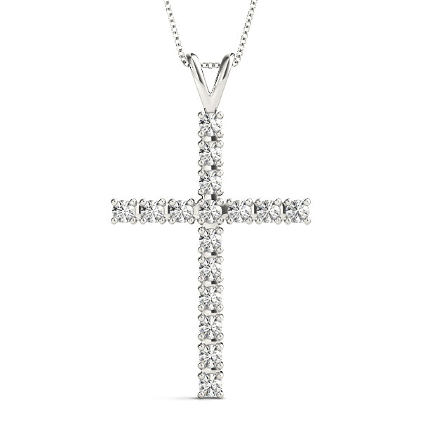 White Gold Diamond Cross Pendant | Religious Jewelry