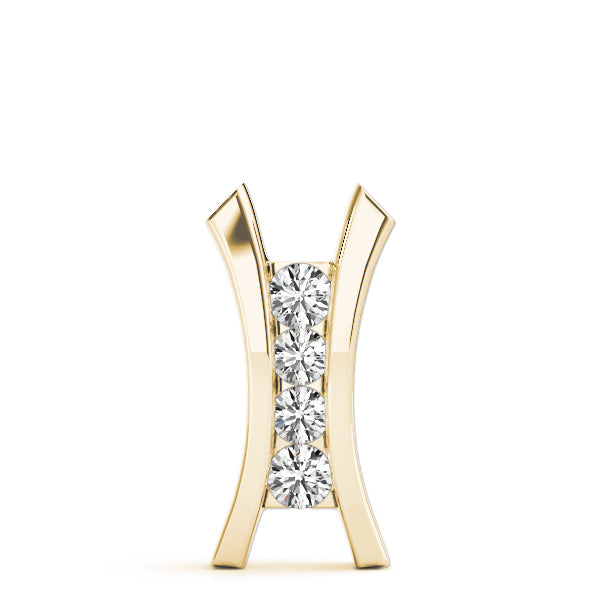 14K Yellow Gold Diamond Cluster Fashion Pendant
