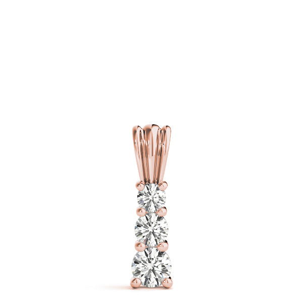 Rose Gold Lab Diamond 3-Stone Pendant 0.55ctw