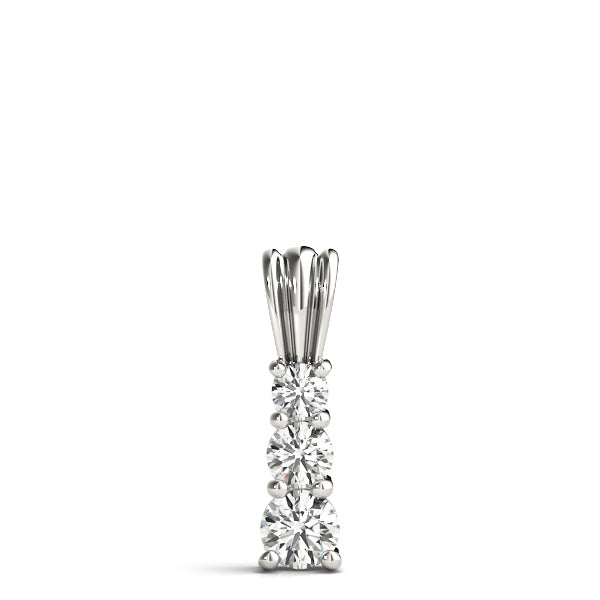14K White Gold Lab Diamond 3-Stone Pendant