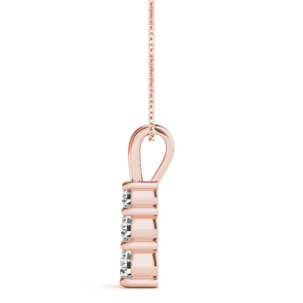 Rose Gold Lab Diamond 3-Stone Pendant 0.55ctw