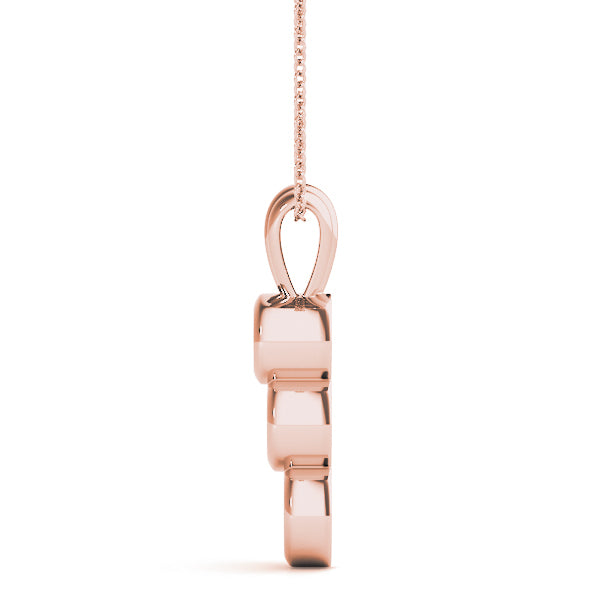 Rose Gold 3-Stone Lab Diamond Pendant