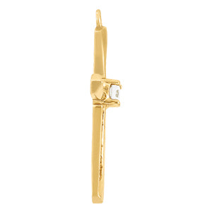18K White Gold Diamond Religious Cross Pendant