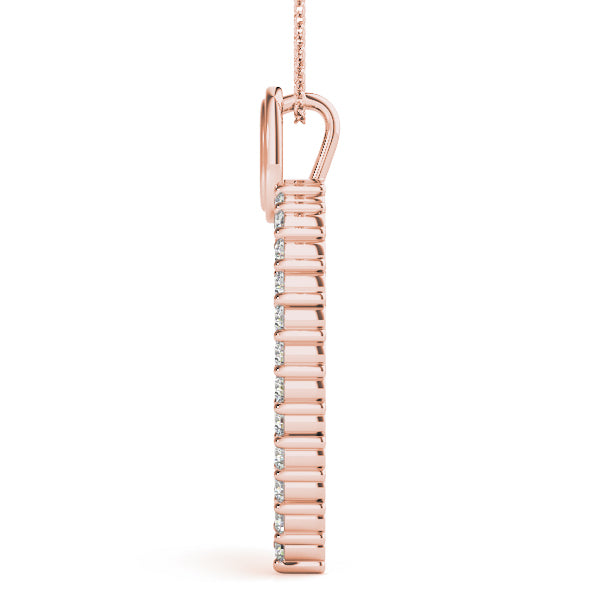 14K Rose Gold Multi-Diamond Heart Pendant