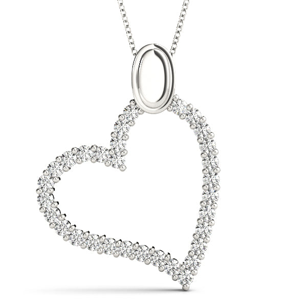 White Platinum Diamond Heart Pendant