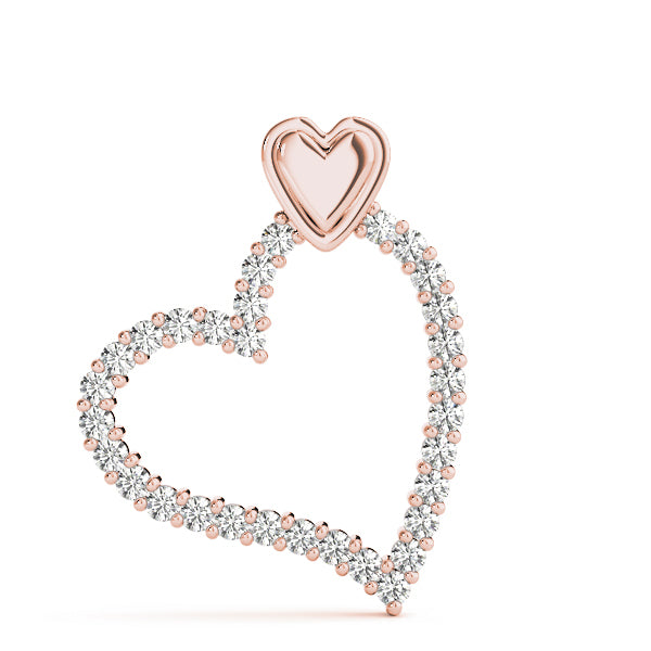 18K Rose Gold Round Diamond Fashion Pendant