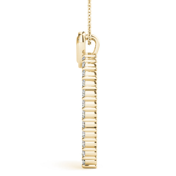 14K Yellow Gold Multi-Diamond Heart Pendant