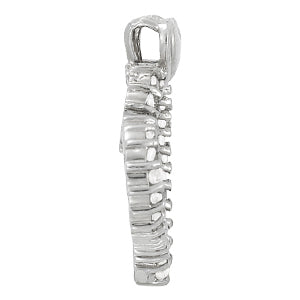 White Platinum Multi-Diamond Heart Pendant