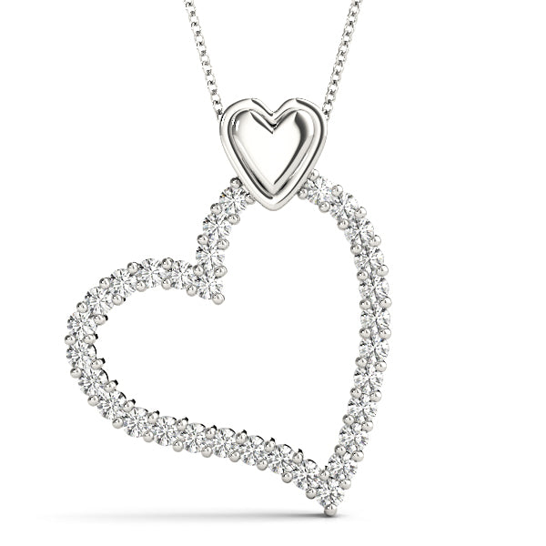 White Gold Lab Diamond Heart Pendant