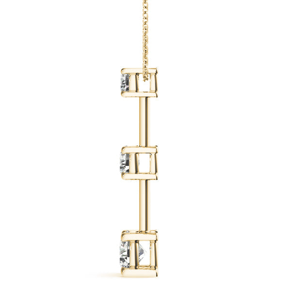 18K Yellow Gold Lab Diamond 3-Stone Pendant