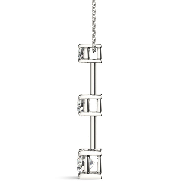 3-Stone Lab Diamond 18K White Gold Pendant