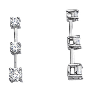 Platinum 1 ct Round Diamond Three-Stone Pendant