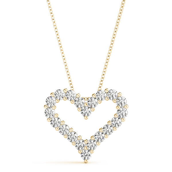 18K Yellow Gold Multi-Diamond Heart Pendant