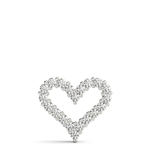 White Platinum 1CT Diamond Heart Pendant