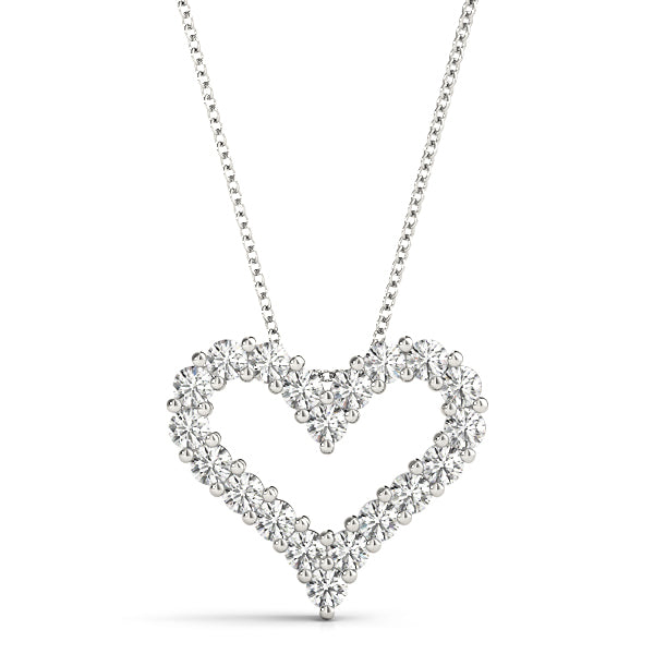 White Gold Lab Diamond Heart Pendant