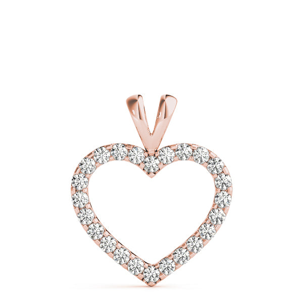 18K Rose Gold Multi-Diamond Heart Pendant