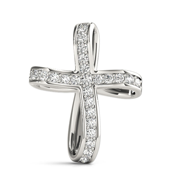 Platinum Diamond Religious Cross Pendant
