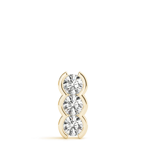 14K Yellow Gold Lab Diamond 3-Stone Pendant
