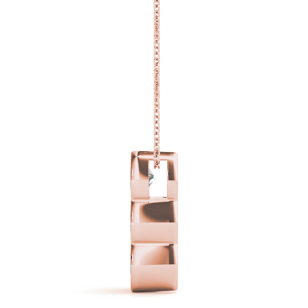 Rose Gold 3-Stone Lab Diamond Pendant