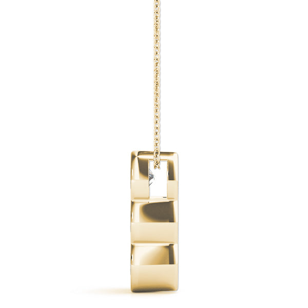 14K Yellow Gold Lab Diamond 3-Stone Pendant