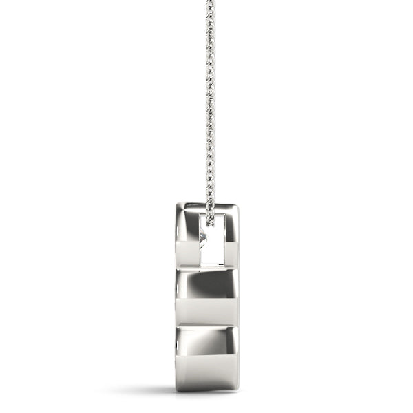 White Gold 3-Stone Lab Diamond Pendant
