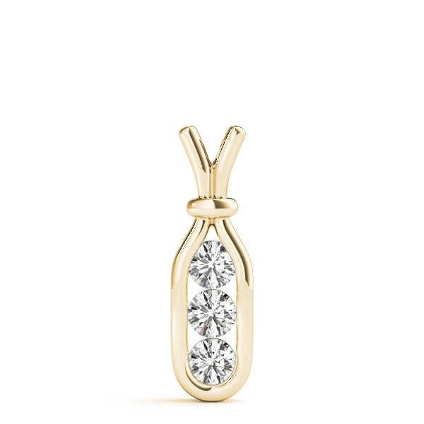 14K Yellow Gold Lab Diamond 3-Stone Pendant