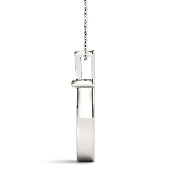 14K White Gold 3-Stone Diamond Pendant