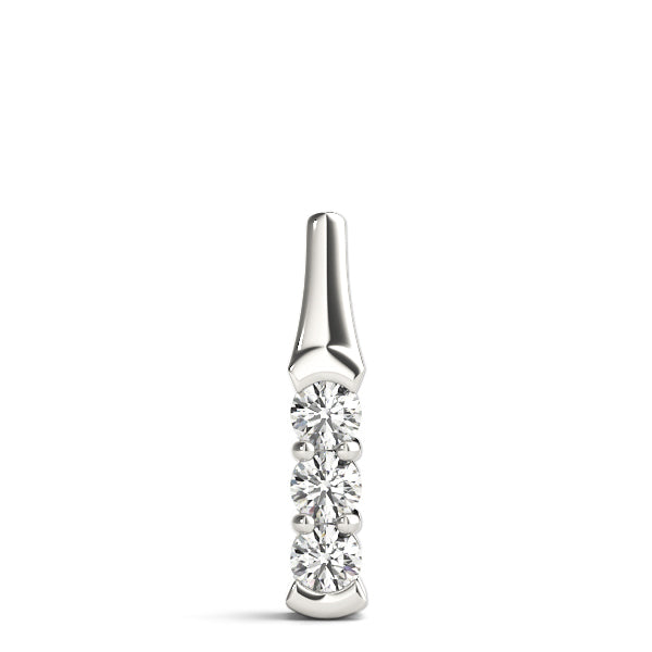White Gold 3-Stone Lab Diamond Pendant