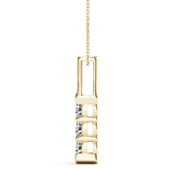 3-Stone Diamond 18K Yellow Gold Pendant