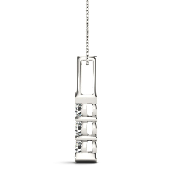 White Gold 3-Stone Lab Diamond Pendant