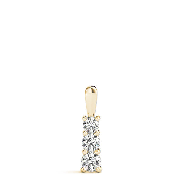 18K Yellow Gold Lab Diamond 3-Stone Pendant