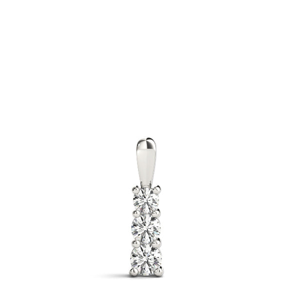 14K Gold Lab Diamond 3-Stone Pendant