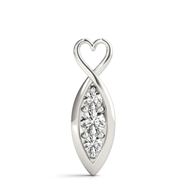 White Gold 3-Stone Lab Diamond Pendant