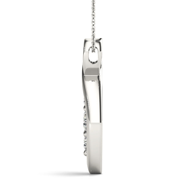 White Gold 3-Stone Lab Diamond Pendant