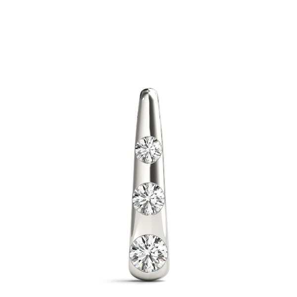 Lab Diamond 3 Stone 14K Gold Pendant