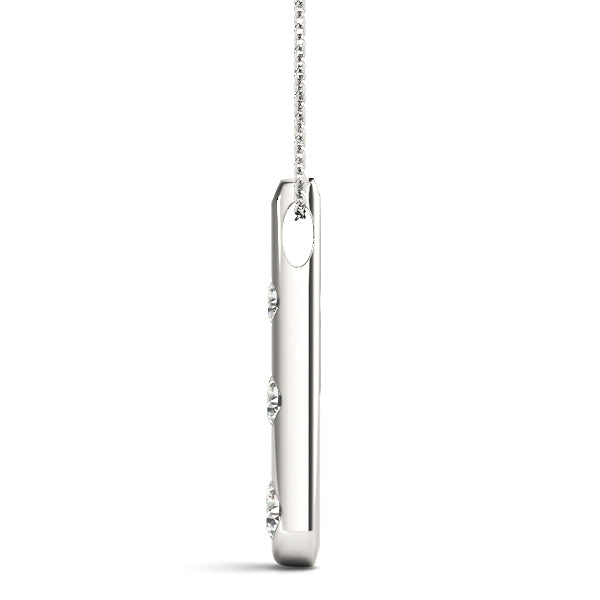 Lab Diamond 3 Stone 14K Gold Pendant