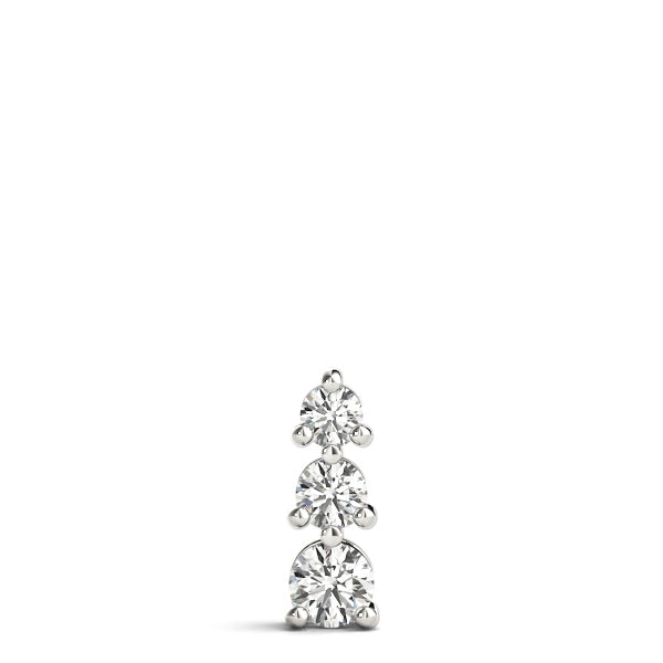 Lab Diamond 3 Stone 14K Gold Pendant
