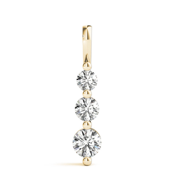 14K Yellow Gold 1 ct Round Diamond Pendant