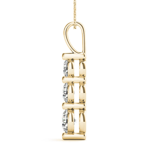 18K Yellow Gold Lab Diamond 3-Stone Pendant