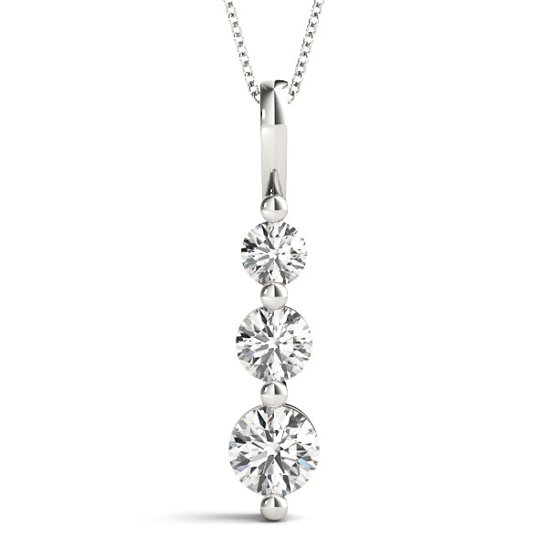Platinum 1.0 CTW Lab Diamond 3-Stone Pendant