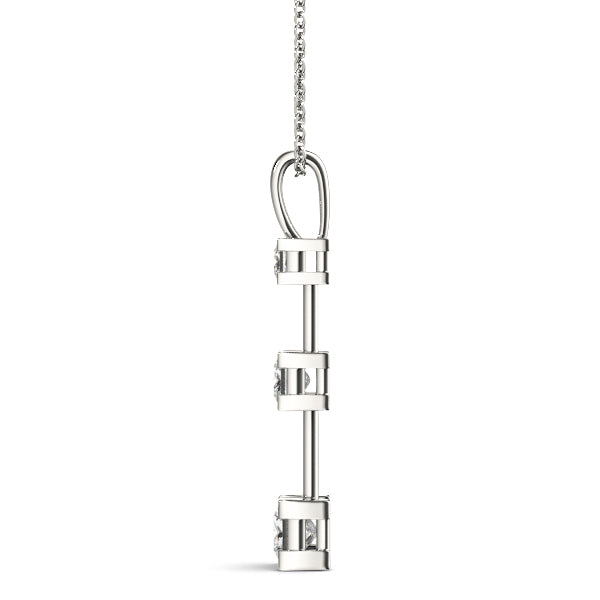 3-Stone Lab Diamond White Gold Pendant