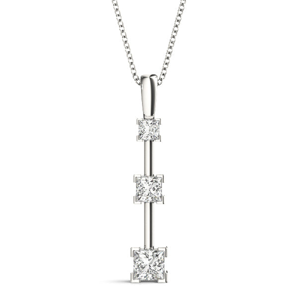 3-Stone Lab Diamond White Gold Pendant
