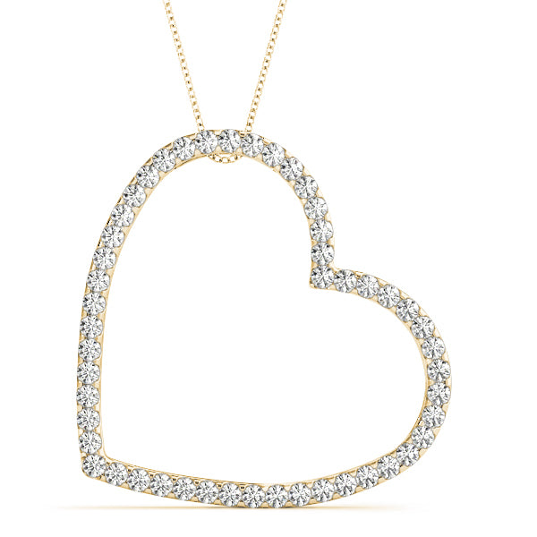 18K Yellow Gold Diamond Heart Pendant