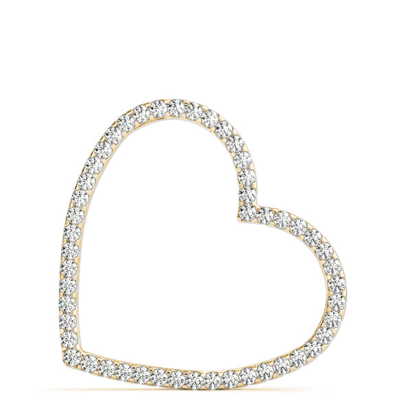 18K Yellow Gold Diamond Heart Pendant