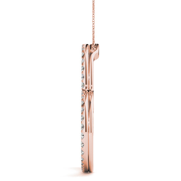 14K Rose Gold Multi-Diamond Heart Pendant