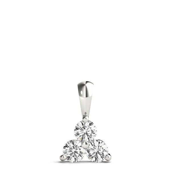 White Gold 3-Stone Lab Diamond Pendant